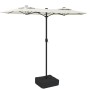 Sombrilla doble con luces LED blanco arena 316x240 cm de vidaXL, Sombrillas - Ref: Foro24-362969, Precio: 139,36 €, Descuento: %
