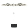 Sombrilla doble con luces LED blanco arena 316x240 cm de vidaXL, Sombrillas - Ref: Foro24-362969, Precio: 139,36 €, Descuento: %
