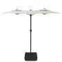 Sombrilla doble con luces LED blanco arena 316x240 cm de vidaXL, Sombrillas - Ref: Foro24-362969, Precio: 139,36 €, Descuento: %