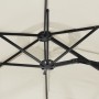 Sombrilla doble con luces LED blanco arena 316x240 cm de vidaXL, Sombrillas - Ref: Foro24-362969, Precio: 139,36 €, Descuento: %