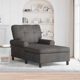 Sillón reclinable con cojín Negro 91 x 157 x 91 cm PU antiguo en Divanes | Comprar online en Foru.es