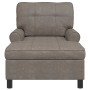 Sillón reclinable con cojín Gris 91 x 157 x 91 cm PU antiguo en Divanes | Comprar online en Foru.es