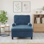 Sillón reclinable con cojín Azul 91 x 157 x 91 cm Terciopelo en Divanes | Comprar online en Foru.es