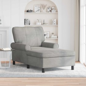 Sillón reclinable Gris Claro 91 x 157 x 91 cm Terciopelo en Divanes | Comprar online en Foru.es