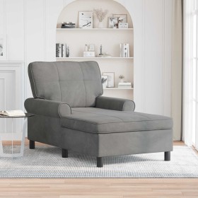Sillón reclinable Gris oscuro 91 x 157 x 91 cm Terciopelo en Divanes | Comprar online en Foru.es