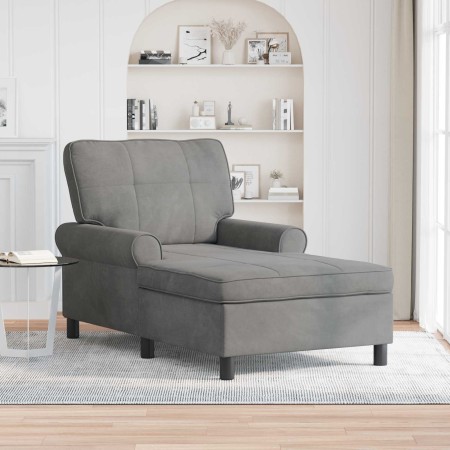 Sillón reclinable Gris oscuro 91 x 157 x 91 cm Terciopelo en Divanes | Comprar online en Foru.es