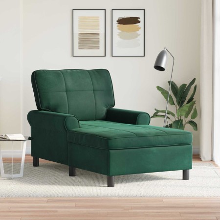 Sillón reclinable Verde oscuro 91 x 157 x 91 cm Terciopelo en Divanes | Comprar online en Foru.es