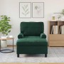 Sillón reclinable Verde oscuro 91 x 157 x 91 cm Terciopelo en Divanes | Comprar online en Foru.es