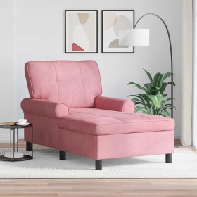 Sillón reclinable con cojín Rosa 91 x 157 x 91 cm Terciopelo en Divanes | Comprar online en Foru.es
