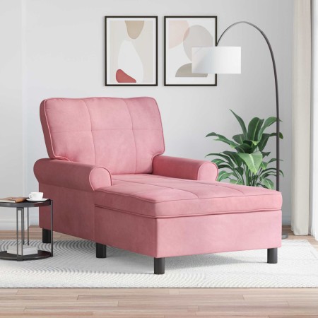 Sillón reclinable con cojín Rosa 91 x 157 x 91 cm Terciopelo en Divanes | Comprar online en Foru.es