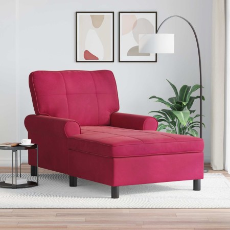 Sillón reclinable Rojo vino 91 x 157 x 91 cm Terciopelo en Divanes | Comprar online en Foru.es