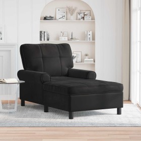 Sillón reclinable con cojín Negro 91 x 157 x 91 cm Terciopelo en Divanes | Comprar online en Foru.es