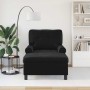 Sillón reclinable con cojín Negro 91 x 157 x 91 cm Terciopelo en Divanes | Comprar online en Foru.es
