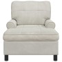 Sillón reclinable con cojín Crema 91 x 157 x 91 cm Terciopelo en Divanes | Comprar online en Foru.es