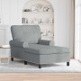 Sillón reclinable con cojín Gris Claro 91 x 157 x 91 cm tela en Divanes | Comprar online en Foru.es