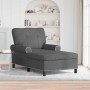 Sillón reclinable con cojín Gris oscuro 91 x 157 x 91 cm tela en Divanes | Comprar online en Foru.es