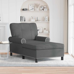 Sillón reclinable con cojín Gris oscuro 91 x 157 x 91 cm tela en Divanes | Comprar online en Foru.es