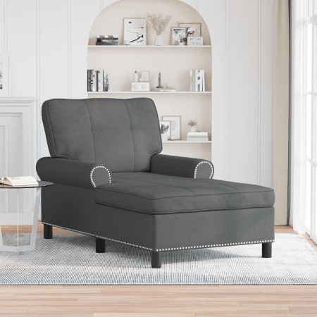 Sillón reclinable con cojín Gris oscuro 91 x 157 x 91 cm tela en Divanes | Comprar online en Foru.es
