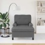 Sillón reclinable con cojín Gris oscuro 91 x 157 x 91 cm tela en Divanes | Comprar online en Foru.es