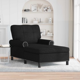 Sillón reclinable con cojín Negro 91 x 157 x 91 cm tela en Divanes | Comprar online en Foru.es