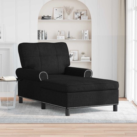 Sillón reclinable con cojín Negro 91 x 157 x 91 cm tela en Divanes | Comprar online en Foru.es