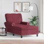 Sillón reclinable con cojín Rojo vino 91 x 157 x 91 cm tela en Divanes | Comprar online en Foru.es