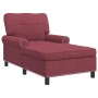 Sillón reclinable con cojín Rojo vino 91 x 157 x 91 cm tela en Divanes | Comprar online en Foru.es