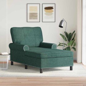 Sillón reclinable con cojín Verde oscuro 91 x 157 x 91 cm tela en Divanes | Comprar online en Foru.es
