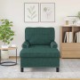Sillón reclinable con cojín Verde oscuro 91 x 157 x 91 cm tela en Divanes | Comprar online en Foru.es