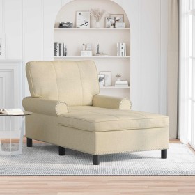 Sillón reclinable con cojín Crema 91 x 157 x 91 cm tela en Divanes | Comprar online en Foru.es