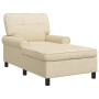 Sillón reclinable con cojín Crema 91 x 157 x 91 cm tela en Divanes | Comprar online en Foru.es