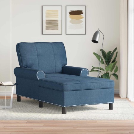 Sillón reclinable con cojín Azul 91 x 157 x 91 cm tela en Divanes | Comprar online en Foru.es