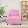 Sillón reclinable con cojín Rosa 91 x 157 x 91 cm tela en Divanes | Comprar online en Foru.es