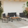 Juego de muebles de exterior con cojín 4 pcs Gris Oscuro en Conjuntos de jardín | Comprar online en Foru.es