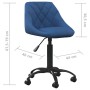 Silla de oficina de terciopelo azul en Sillas de oficina | Comprar online en Foru.es