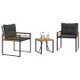 Juego de muebles de exterior con cojín 3 pcs Gris Oscuro en Conjuntos de jardín | Comprar online en Foru.es