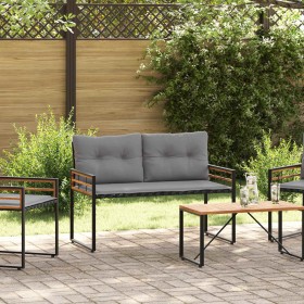 Banco de Capa de Madera con cojín Gris Claro 114 x 55 x 77 cm en Bancos de jardín | Comprar online en Foru.es