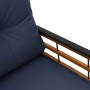 Banco de Capa de Madera con cojín Azul Marino 114 x 55 x 77 cm en Bancos de jardín | Comprar online en Foru.es
