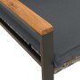 Banco con cojín Gris y Gris Oscuro 115 x 65 x 72 cm Ratán en Bancos de jardín | Comprar online en Foru.es