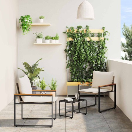 Juegos de muebles con cojín 3 pcs Beige y crema Ratán en Conjuntos de jardín | Comprar online en Foru.es