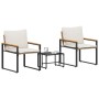 Juegos de muebles con cojín 3 pcs Beige y crema Ratán en Conjuntos de jardín | Comprar online en Foru.es