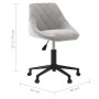 Silla de comedor giratoria de terciopelo gris claro en Sillas de comedor | Comprar online en Foru.es