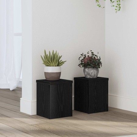 Soporte de plantas 2 pcs Roble Negro 15 x 15 x 20 cm en Soportes para macetas | Comprar online en Foru.es