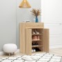 Mueble zapatero de madera contrachapada color roble 60x35x84cm en Zapateros y organizadores de calzado | Comprar online en Foru.