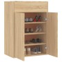 Mueble zapatero de madera contrachapada color roble 60x35x84cm en Zapateros y organizadores de calzado | Comprar online en Foru.