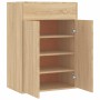 Mueble zapatero de madera contrachapada color roble 60x35x84cm en Zapateros y organizadores de calzado | Comprar online en Foru.