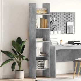 Estantería de madera contrachapada gris hormigón 40x35x180 cm en Librerías y estanterías | Comprar online en Foru.es