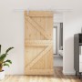 Puerta corredera con herrajes madera maciza de pino 95x210 cm de vidaXL, Puertas - Ref: Foro24-3203022, Precio: 218,18 €, Des...