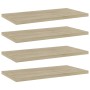 Estante estantería 4 uds contrachapada roble Sonoma 40x20x1,5cm en Estanterías | Comprar online en Foru.es