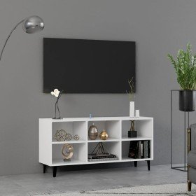 Mueble de TV con patas de metal blanco 103,5x30x50 cm en Muebles TV | Comprar online en Foru.es